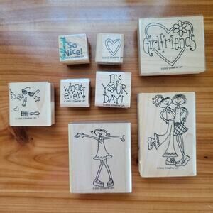 Stampin' Up Girlfriends Rubber Stamp Set 2002 Vintage Craft, Scrapebook, Journal